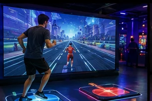 Step-cadence active arcade game