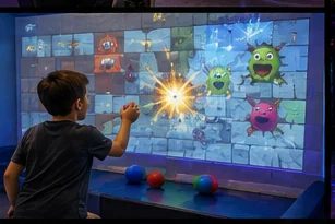 Interactive wall projection game